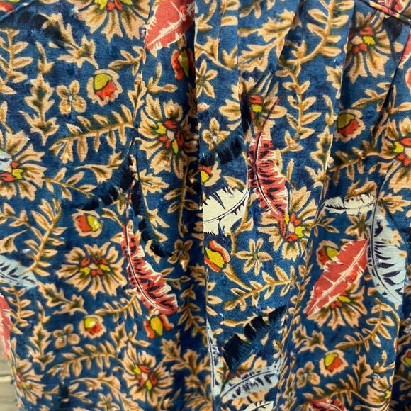 KNOX ROSE Women's L Off The Coast Tiered Midi Peasant Dress NWT Multi Floral - Picture 13 of 16